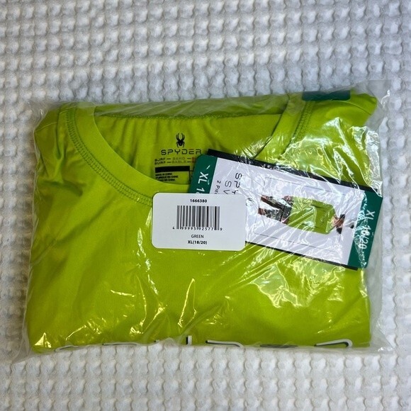 Swim Trunks Boys XL Green Spyder Youth 2-piece Swim 2 Set UPF 30 Swim Shirt WB - Picture 2 of 7